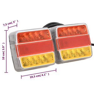 Φώτα Τρέιλερ 2 τεμ. Κόκκινα 10,5x7,5x10 εκ. LED Λαμπτήρας 12V - PAKOBAZAAR
