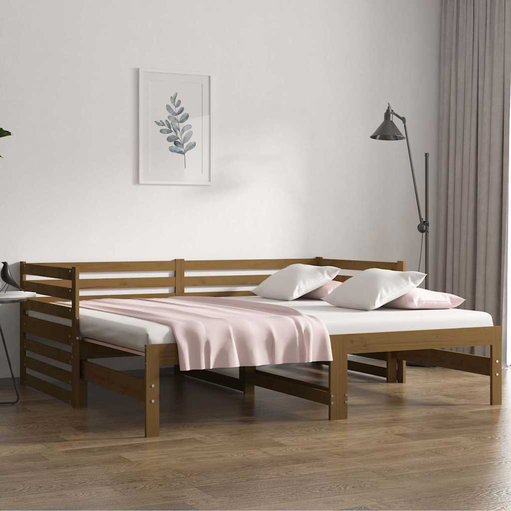 Καναπές Κρεβάτι Συρόμενος Μελί 2x(90x190) εκ. Μασίφ Ξύλο Πεύκου