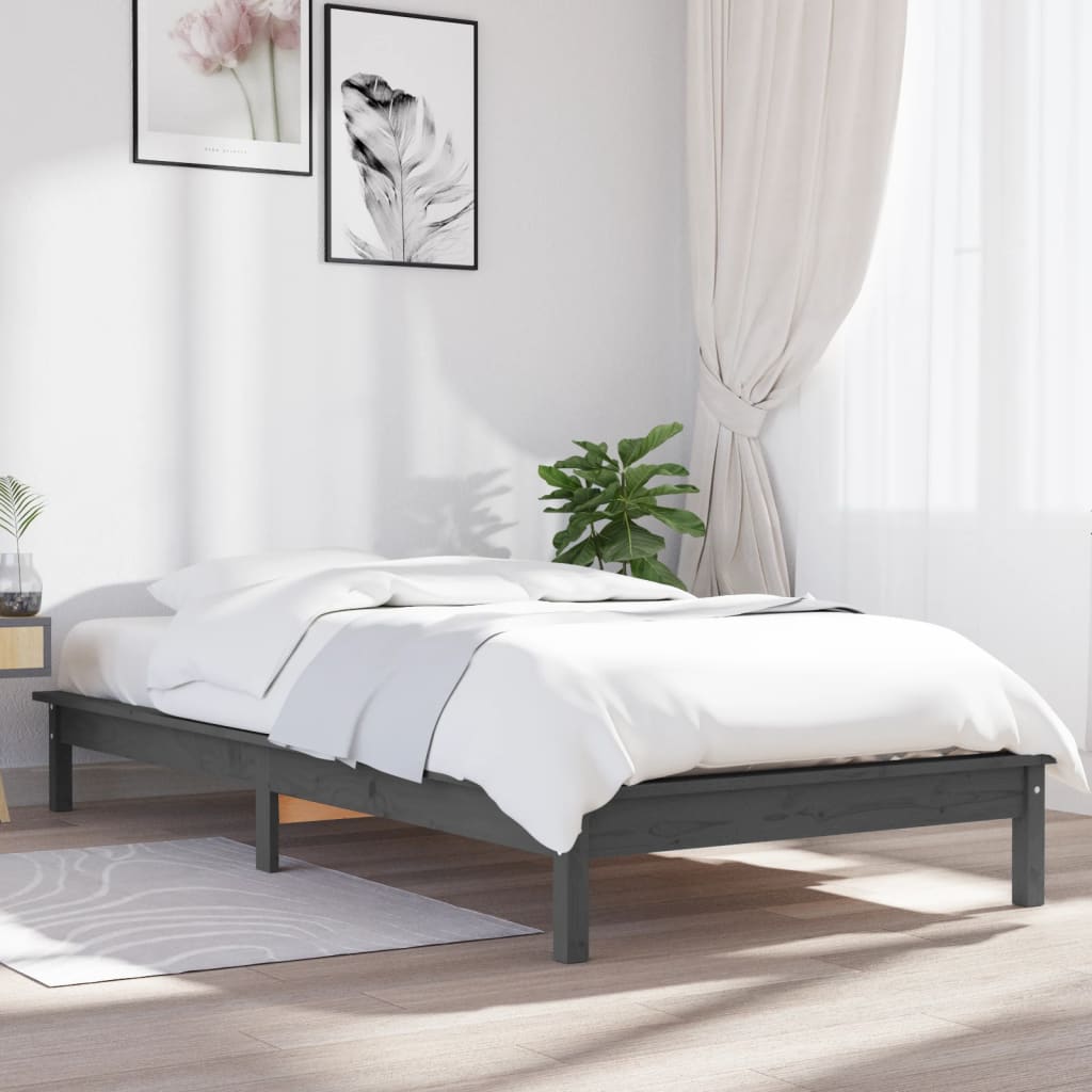 Πλαίσιο Κρεβατιού Καφέ 75x190 εκ. Ξύλο Πεύκου Small Single