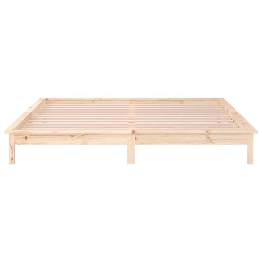 Πλαίσιο Κρεβατιού με LED 150 x 200 εκ. King Size Μασίφ Ξύλο - Pakobazaar