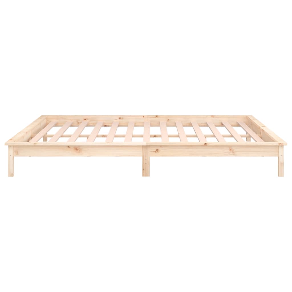 Πλαίσιο Κρεβατιού με LED 150 x 200 εκ. King Size Μασίφ Ξύλο - Pakobazaar