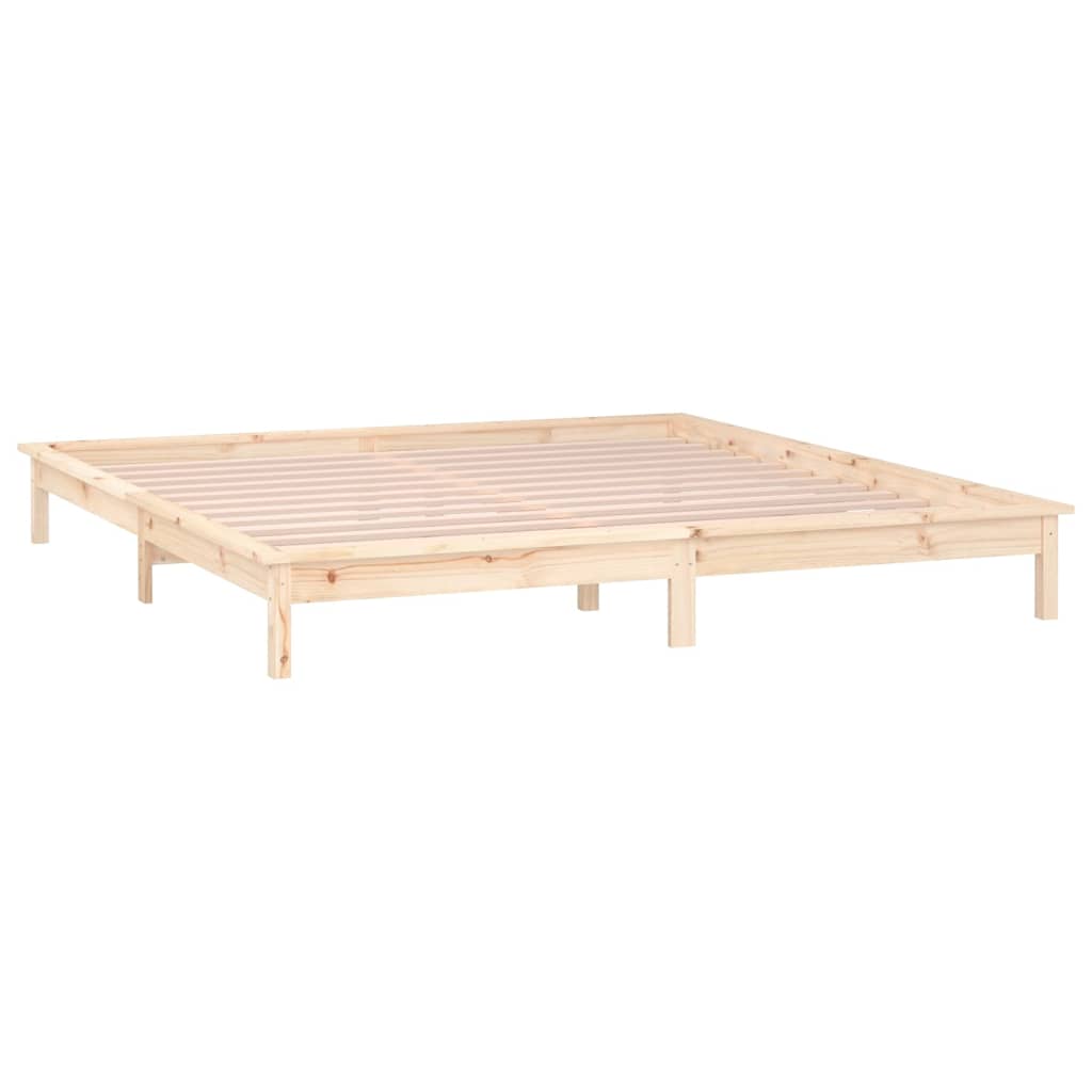 Πλαίσιο Κρεβατιού με LED 180x200 εκ. Super King Size Μασίφ Ξύλο - Pakobazaar