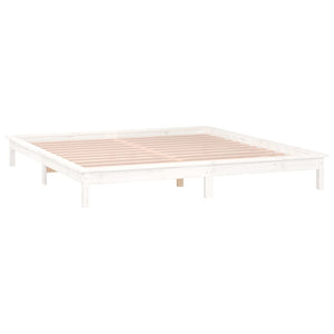Πλαίσιο Κρεβατιού LED Λευκό 180x200 εκ. Super King Size Ξύλο - Pakobazaar