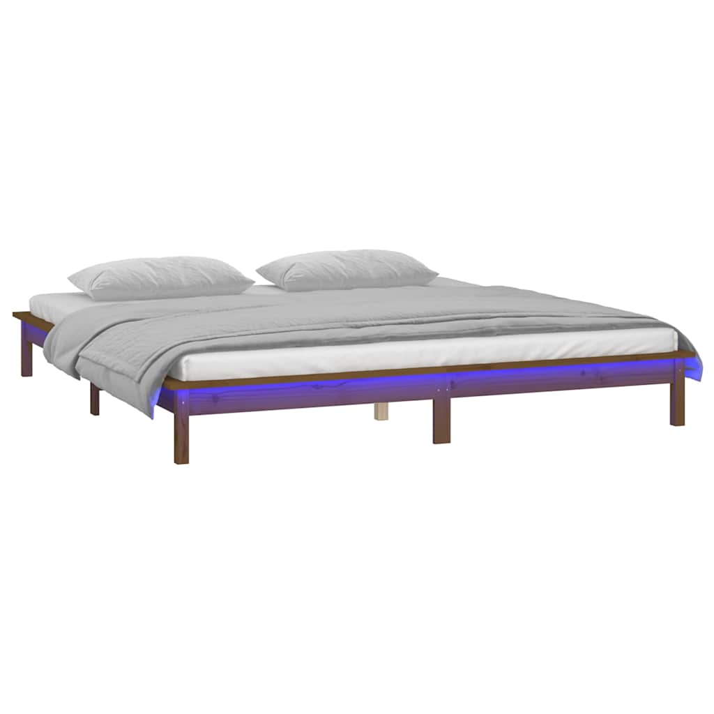 Πλαίσιο Κρεβατιού LED Μελί 180x200 εκ. Super King Size Ξύλο