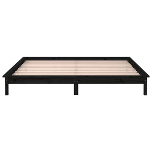 Πλαίσιο Κρεβατιού LED Μαύρο 180x200 εκ. Super King Size Ξύλο - Pakobazaar