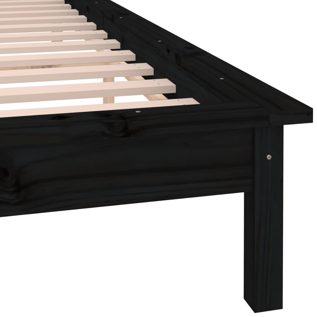 Πλαίσιο Κρεβατιού LED Μαύρο 180x200 εκ. Super King Size Ξύλο - Pakobazaar
