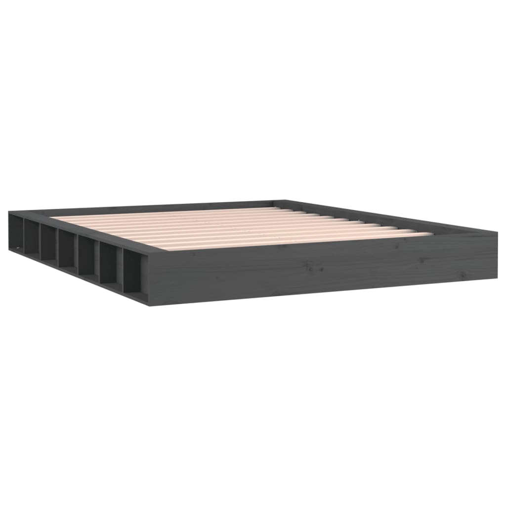 Πλαίσιο Κρεβατιού Γκρι 180 x 200 εκ Ξύλο Πεύκου Super King
