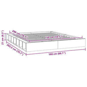 Πλαίσιο Κρεβατιού 150 x 200 εκ. Μασίφ Ξύλο King Size - Pakobazaar