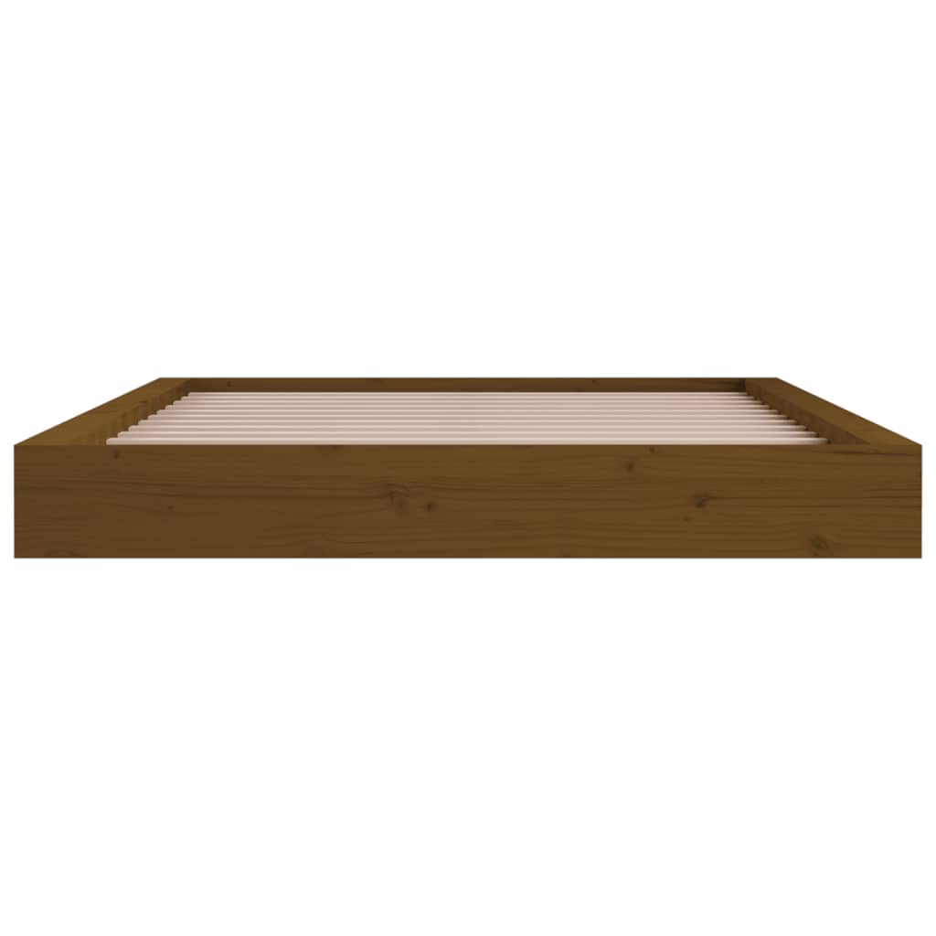 Σκελετός κρεβατιού Honey Brown 150x200 cm King Size Μασίφ Ξύλο