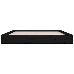 Πλαίσιο Κρεβατιού Μαύρο 150 x 200 εκ. Μασίφ Ξύλο King Size