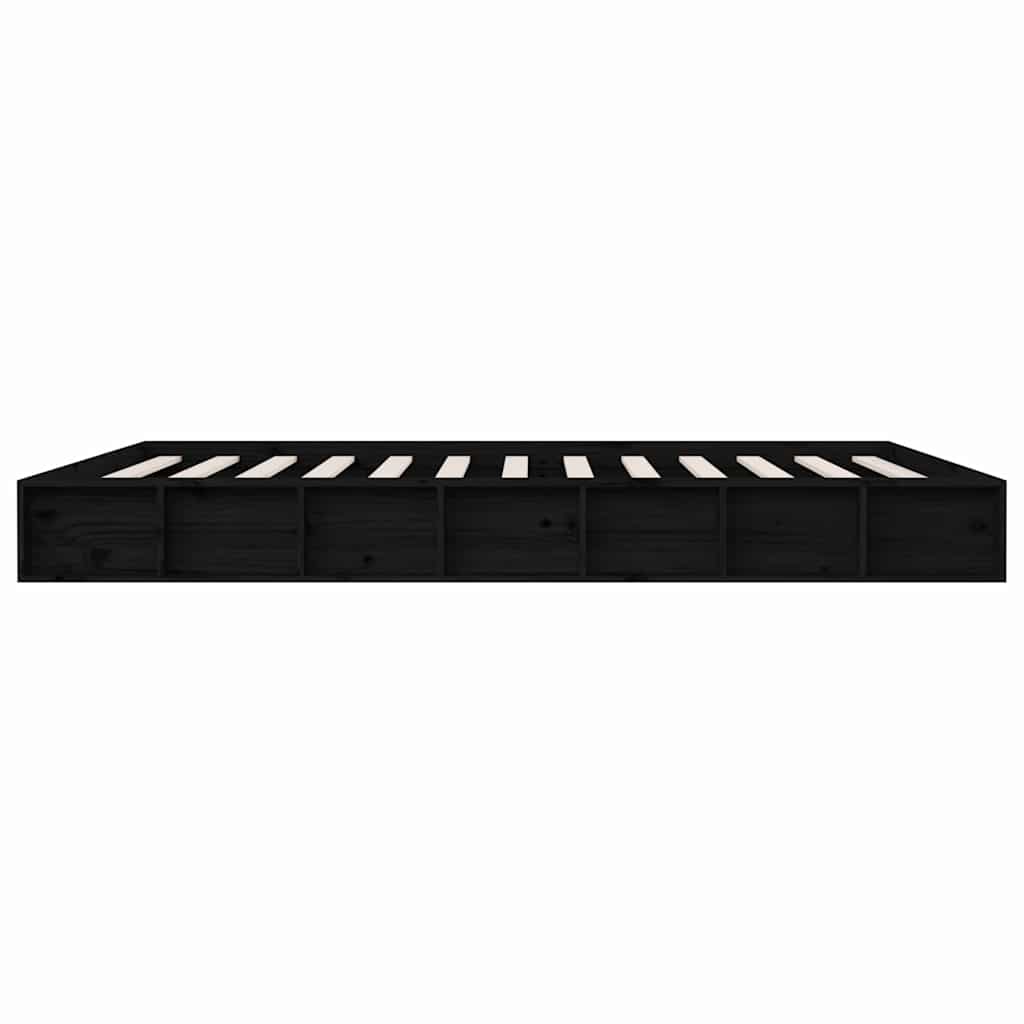 Πλαίσιο Κρεβατιού Μαύρο 150 x 200 εκ. Μασίφ Ξύλο King Size