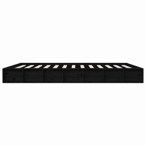 Πλαίσιο Κρεβατιού Μαύρο 150 x 200 εκ. Μασίφ Ξύλο King Size
