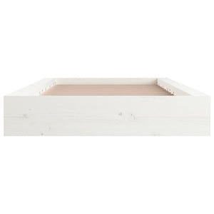 Πλαίσιο Κρεβατιού Λευκό 120x190 εκ. Μασίφ Ξύλο Small Double