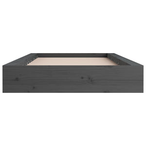 Πλαίσιο Κρεβατιού Γκρι 120x190 εκ. Μασίφ Ξύλο Small Double