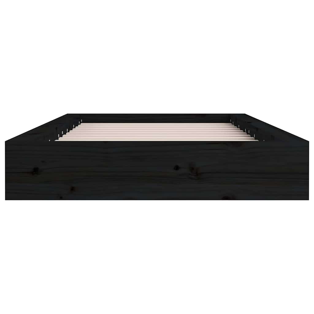 Πλαίσιο Κρεβατιού Μαύρο 120 x 190 εκ. Μασίφ Ξύλο Small Double
