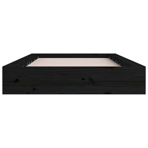 Πλαίσιο Κρεβατιού Μαύρο 120 x 190 εκ. Μασίφ Ξύλο Small Double
