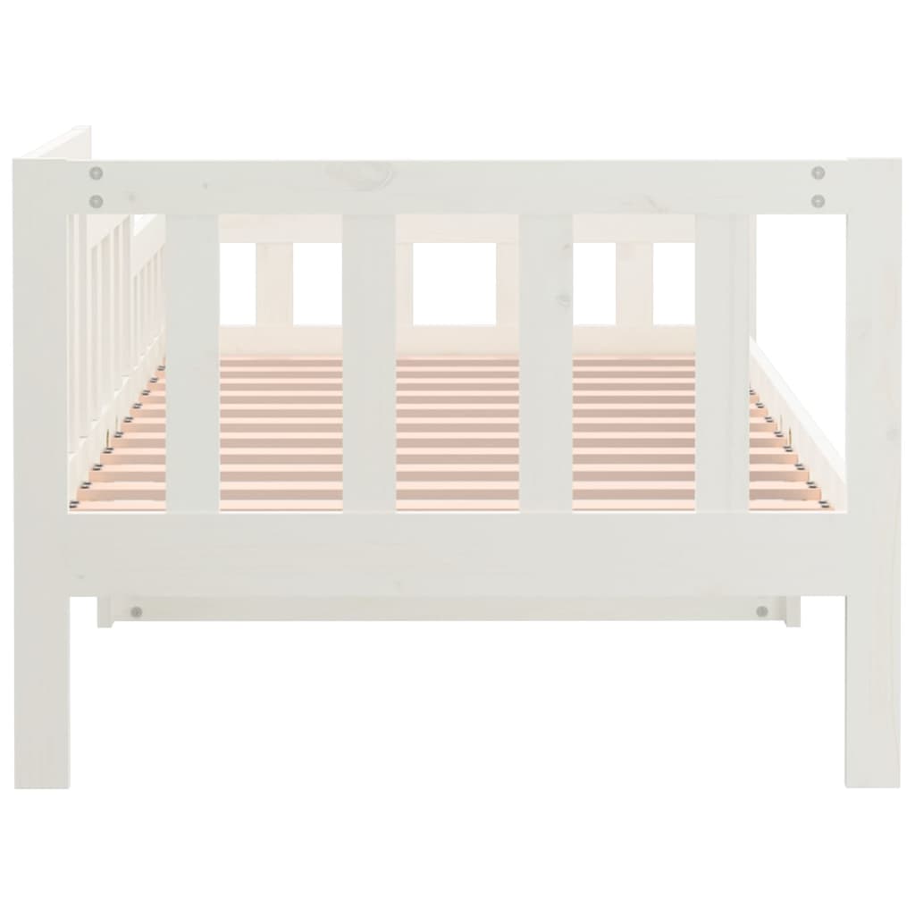 Καναπές Κρεβάτι Χωρίς Στρώμα Λευκό 90x200 εκ. Μασίφ Ξύλο Πεύκου