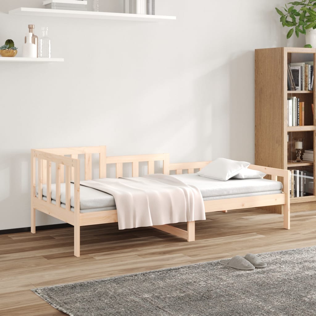 Καναπές Κρεβάτι Χωρίς Στρώμα 90x190 εκ. Μασίφ Ξύλο Πεύκου