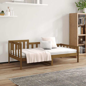 Καναπές Κρεβάτι Καφέ Μελί 90 x 190 εκ. από Μασίφ Ξύλο Πεύκου