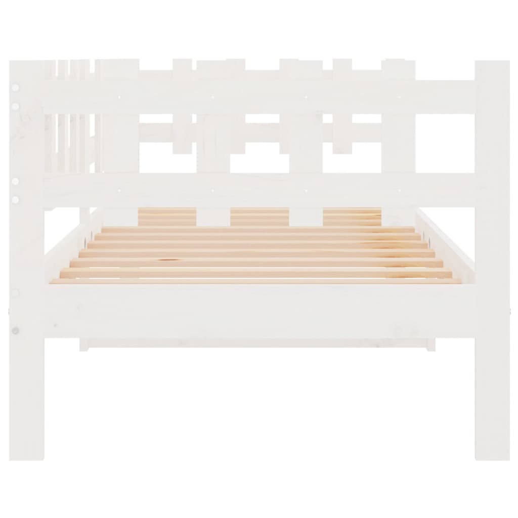 Καναπές Κρεβάτι Χωρίς Στρώμα Λευκό 90x200 εκ. Μασίφ Ξύλο Πεύκου