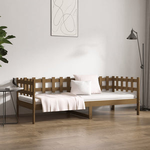 Καναπές Κρεβάτι Καφέ Μελί 90 x 200 εκ. από Μασίφ Ξύλο Πεύκου - Pakobazaar