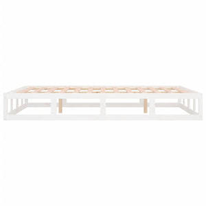 Πλαίσιο Κρεβατιού Λευκό 150 x 200 εκ. Μασίφ Ξύλο King Size