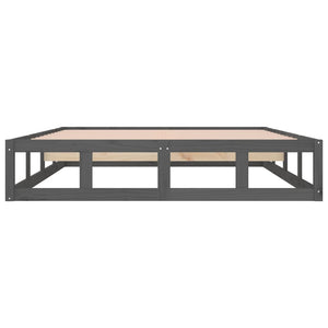 Πλαίσιο Κρεβατιού Γκρι 150 x 200 εκ. Μασίφ Ξύλο King Size