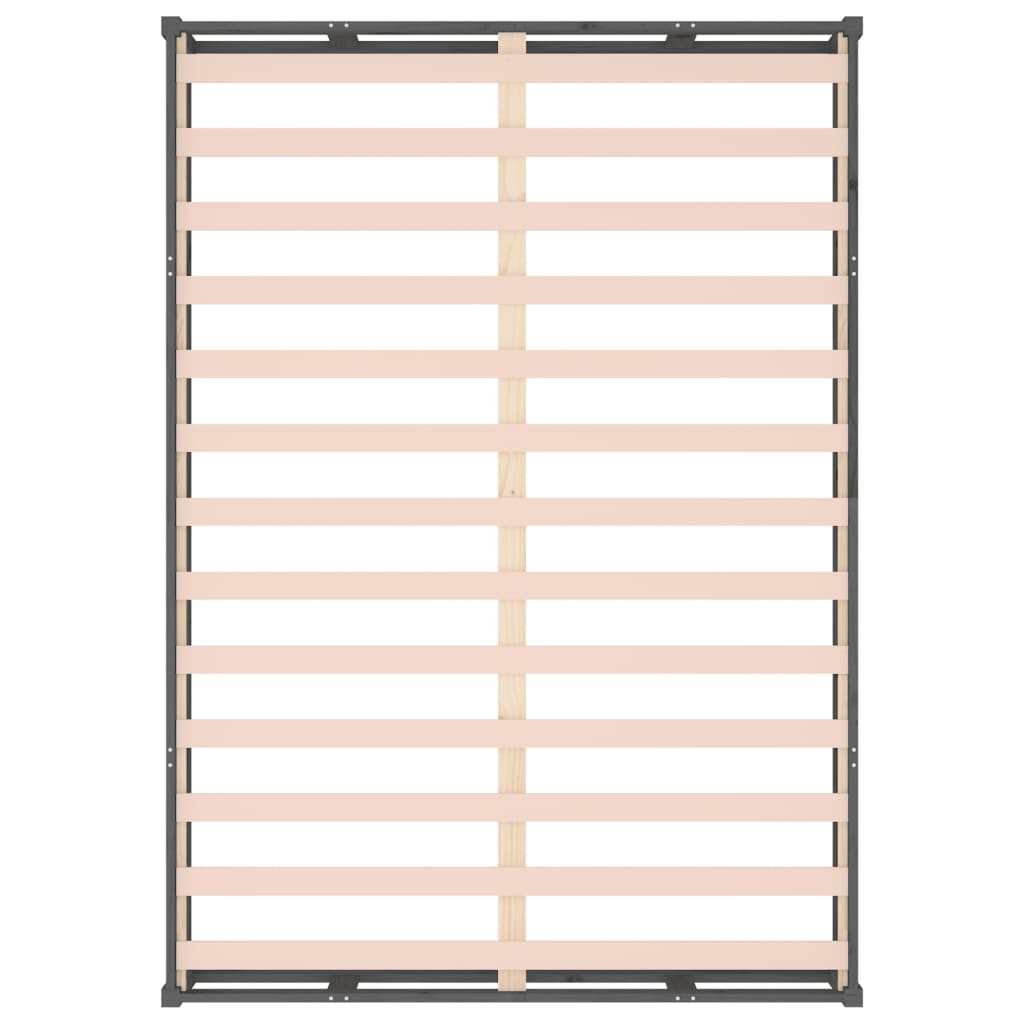 Πλαίσιο Κρεβατιού Γκρι 150 x 200 εκ. Μασίφ Ξύλο King Size