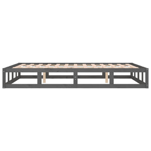 Πλαίσιο Κρεβατιού Γκρι 150 x 200 εκ. Μασίφ Ξύλο King Size