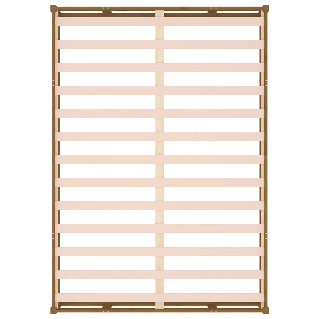Σκελετός κρεβατιού Honey Brown 150x200 cm King Size Μασίφ Ξύλο