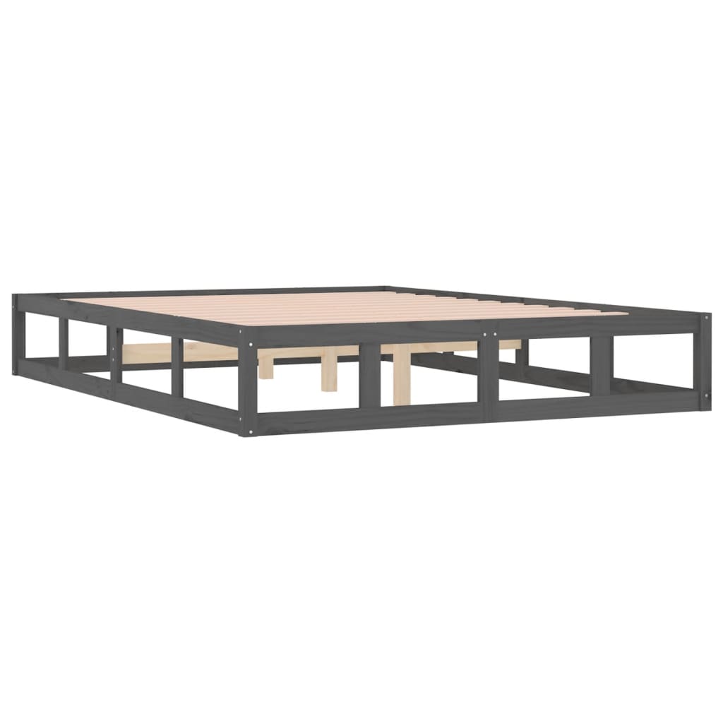 Πλαίσιο Κρεβατιού Γκρι 180 x 200 εκ Ξύλο Πεύκου Super King - Pakobazaar