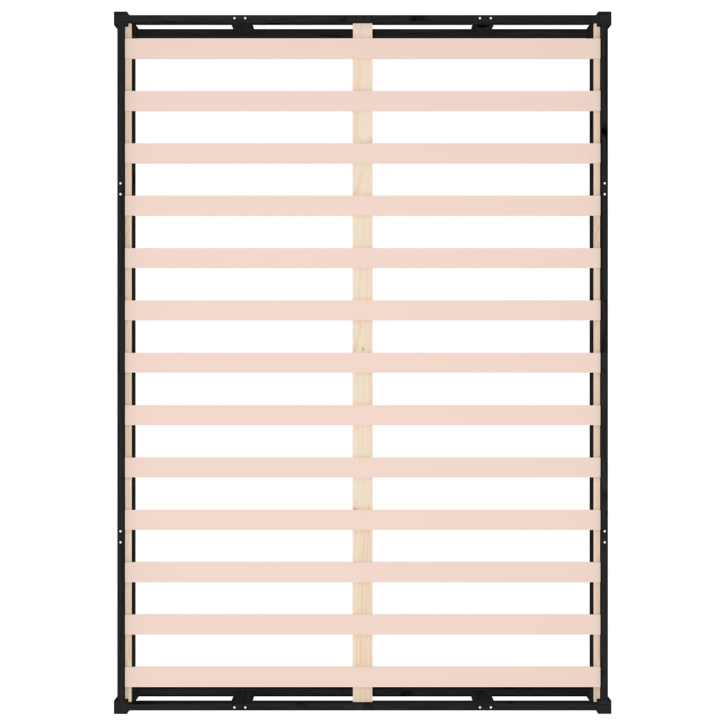 Πλαίσιο Κρεβατιού Μαύρο 200 x 200 εκ. από Μασίφ Ξύλο