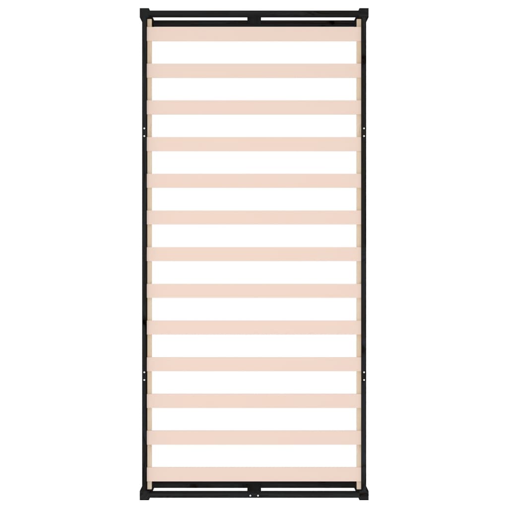 Πλαίσιο Κρεβατιού Μαύρο 75 x 190εκ. από Μασίφ Ξύλο Small Single