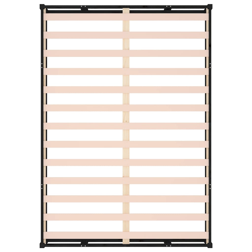 Πλαίσιο Κρεβατιού Μαύρο 120 x 190 εκ. Μασίφ Ξύλο Small Double