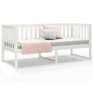 Καναπές Κρεβάτι Χωρίς Στρώμα Λευκό 80x200 εκ. Μασίφ Ξύλο Πεύκου - Pakobazaar