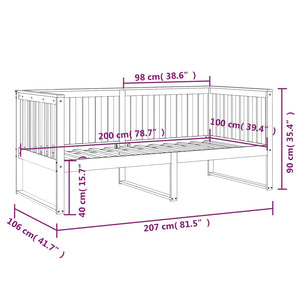 Κρεβάτι ημέρας χωρίς στρώμα Λευκό 100x200 cm Στερεό ξύλο πεύκο