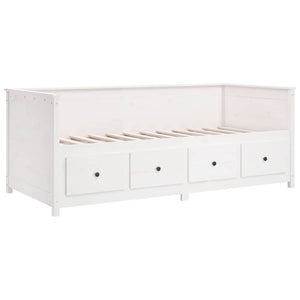 Καναπές Κρεβάτι Χωρίς Στρώμα Λευκό 80x200 εκ. Μασίφ Ξύλο Πεύκου