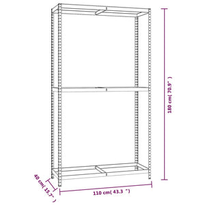 Ραφιέρα Ελαστικών 2 Επιπέδων Ασημί 110 x 40 x 180 εκ. Ατσάλι - PAKOBAZAAR