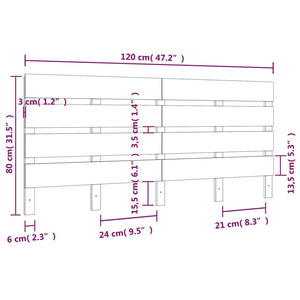 Κεφαλάρι Κρεβατιού 120 x 3 x 80 εκ. από Μασίφ Ξύλο Πεύκου