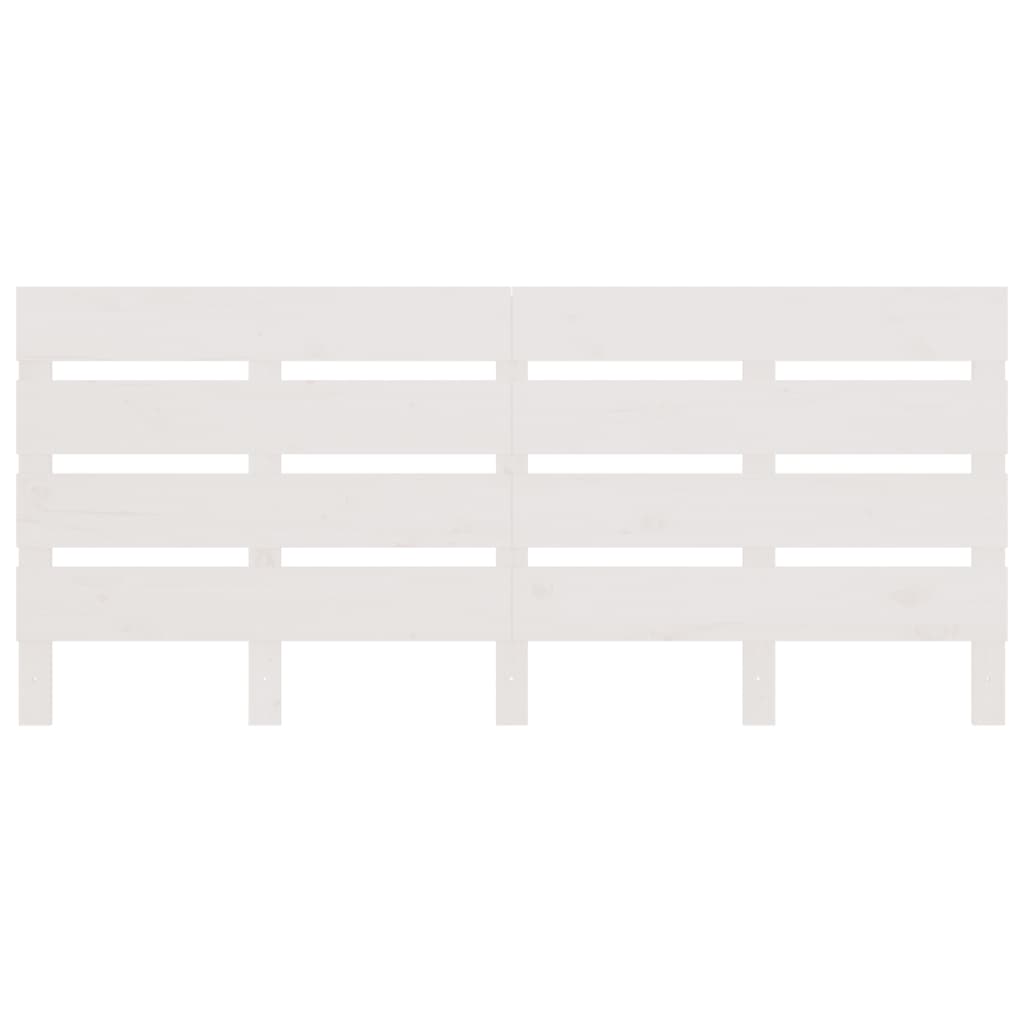 Κεφαλάρι Κρεβατιού Λευκό 120 x 3 x 80 εκ. από Μασίφ Ξύλο Πεύκου
