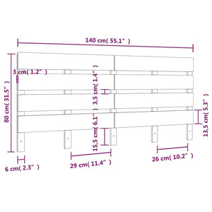 Κεφαλάρι Κρεβατιού 140 x 3 x 80 εκ. από Μασίφ Ξύλο Πεύκου - Pakobazaar