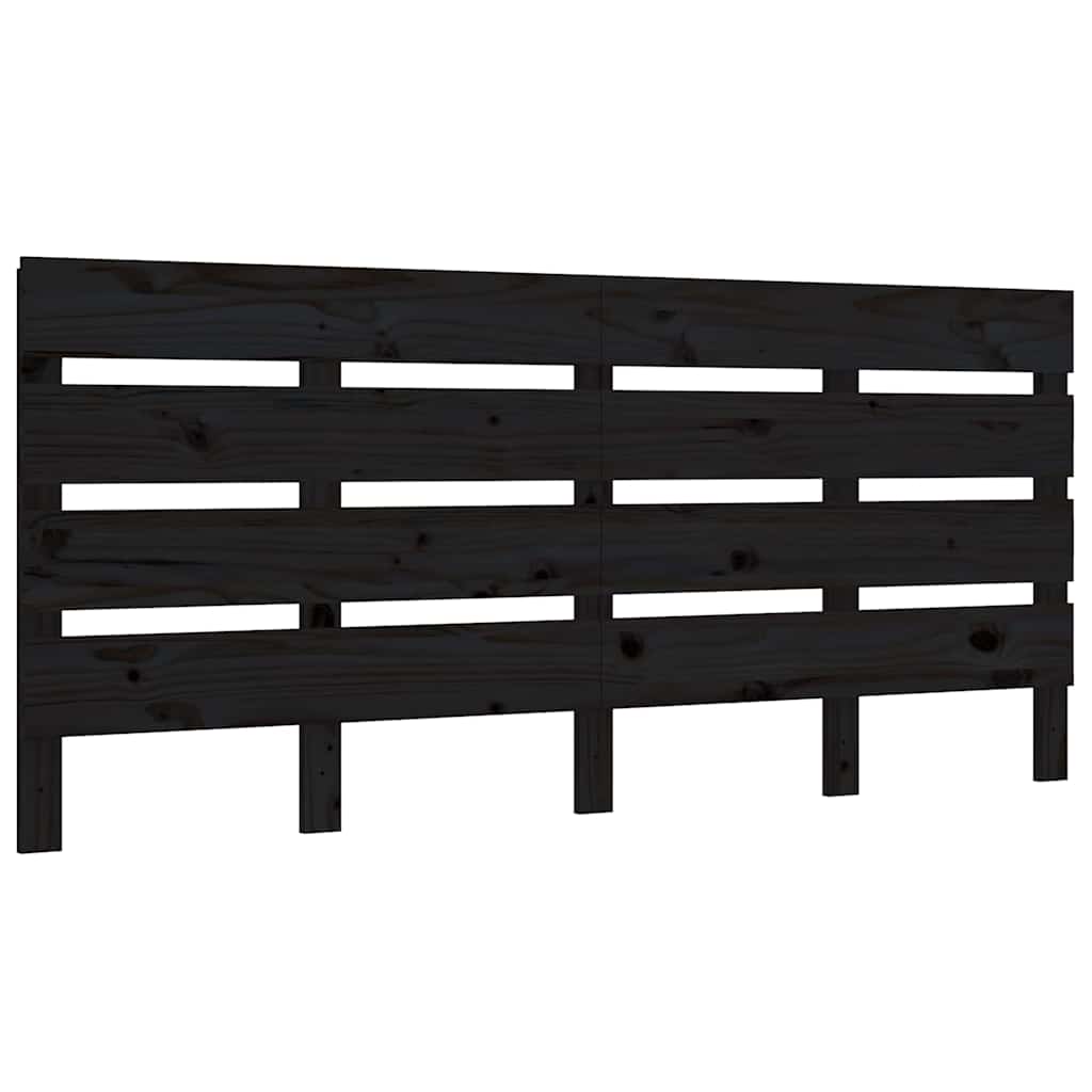 Κεφαλάρι Κρεβατιού Μαύρο 150 x 3 x 80 εκ. από Μασίφ Ξύλο Πεύκου