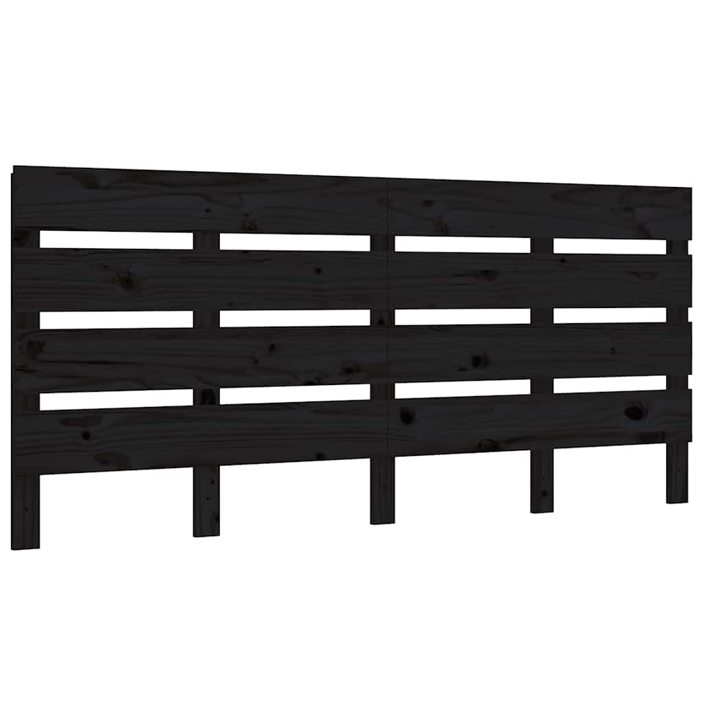 Κεφαλάρι Κρεβατιού Μαύρο 160 x 3 x 80 εκ. από Μασίφ Ξύλο Πεύκου - Pakobazaar