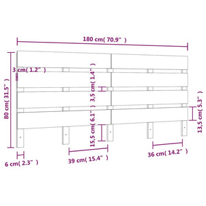 Κεφαλάρι Κρεβατιού 180 x 3 x 80 εκ. από Μασίφ Ξύλο Πεύκου - Pakobazaar