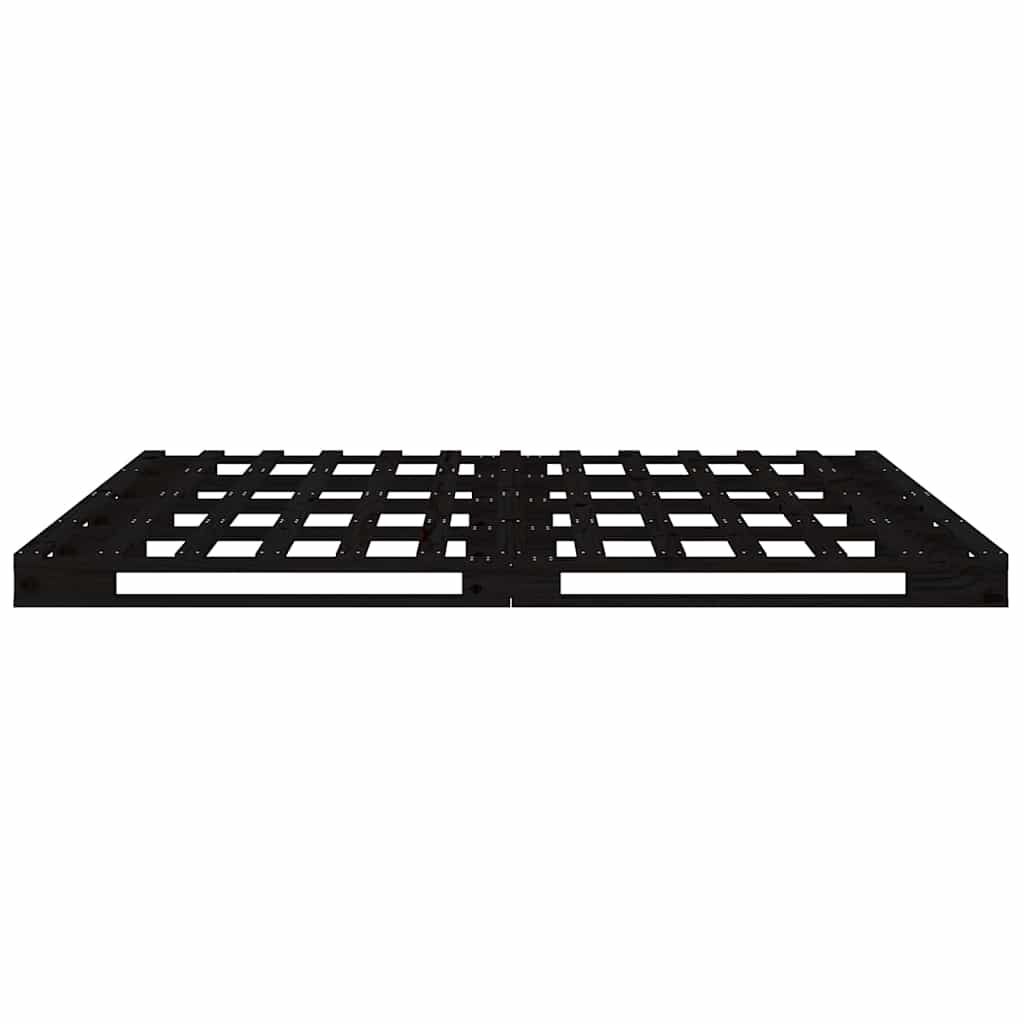 Κρεβάτι Παλέτες Μαύρο 180 x 200 εκ. Μασίφ Ξύλο Super King Size