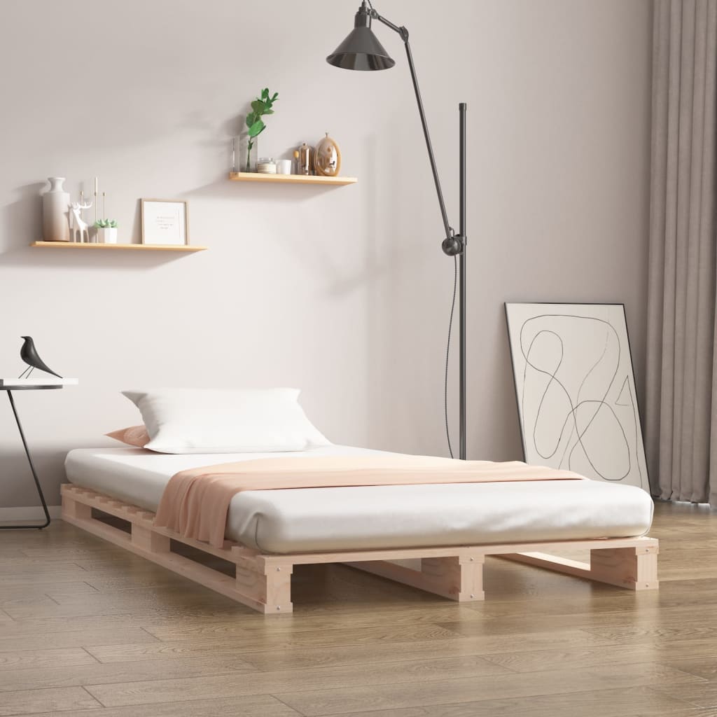 Κρεβάτι Παλέτες 75 x 190 εκ. Μασίφ Ξύλο Πεύκου Small Single - Pakobazaar