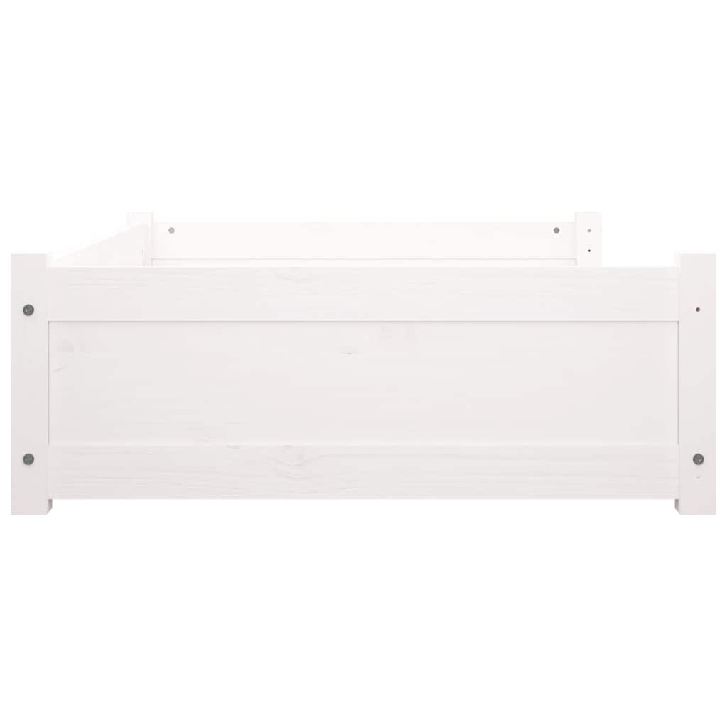 Κρεβάτι Σκύλου Λευκό 95,5 x 65,5 x 28 εκ. από Μασίφ Ξύλο Πεύκου - Pakobazaar