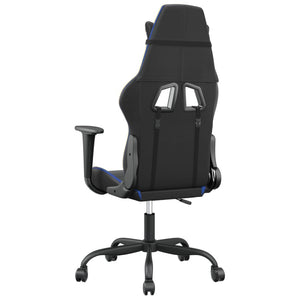 Καρέκλα Gaming Μασάζ Μαύρο/Μπλε από Συνθετικό Δέρμα