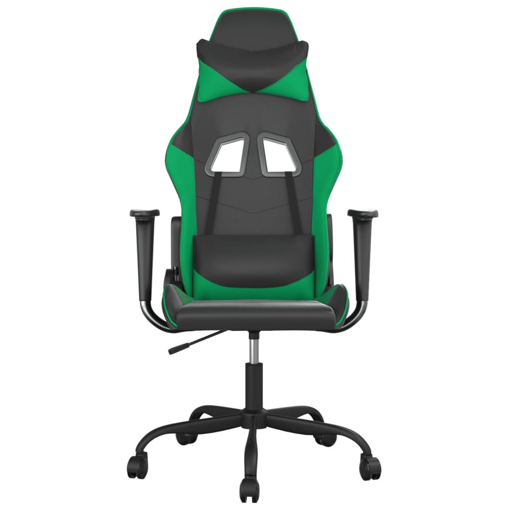 Καρέκλα Gaming Μασάζ Μαύρο/Πράσινο από Συνθετικό Δέρμα