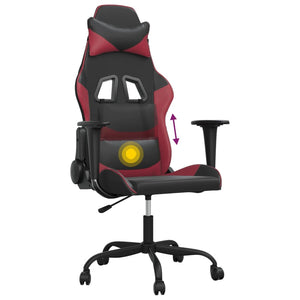 Καρέκλα Gaming Μασάζ Μαύρο/μπορντό από Συνθετικό Δέρμα